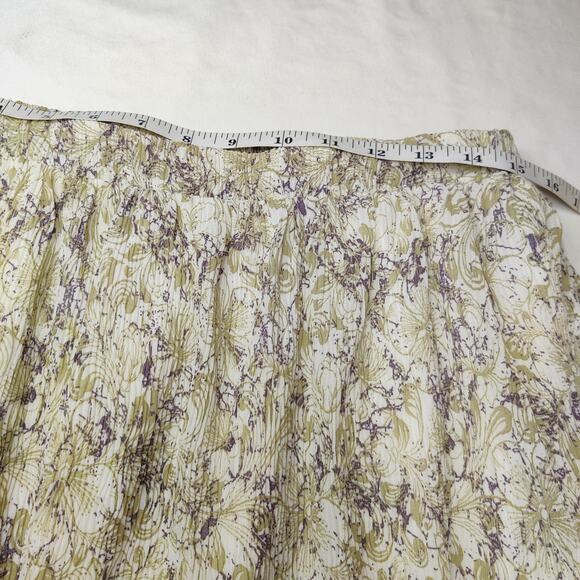 Udel NY Textured Print Tiered Gauzy Layered Fairy Midi Skirt Large Sage Floral - Picture 8 of 9